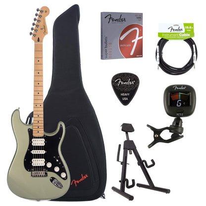 Fender Player Stratocaster HSH Sage Green Metallic Bundle w/Fender Gig Bag, Stand, Cable, Tuner, Picks and Strings Electric Guitars / Solid Body