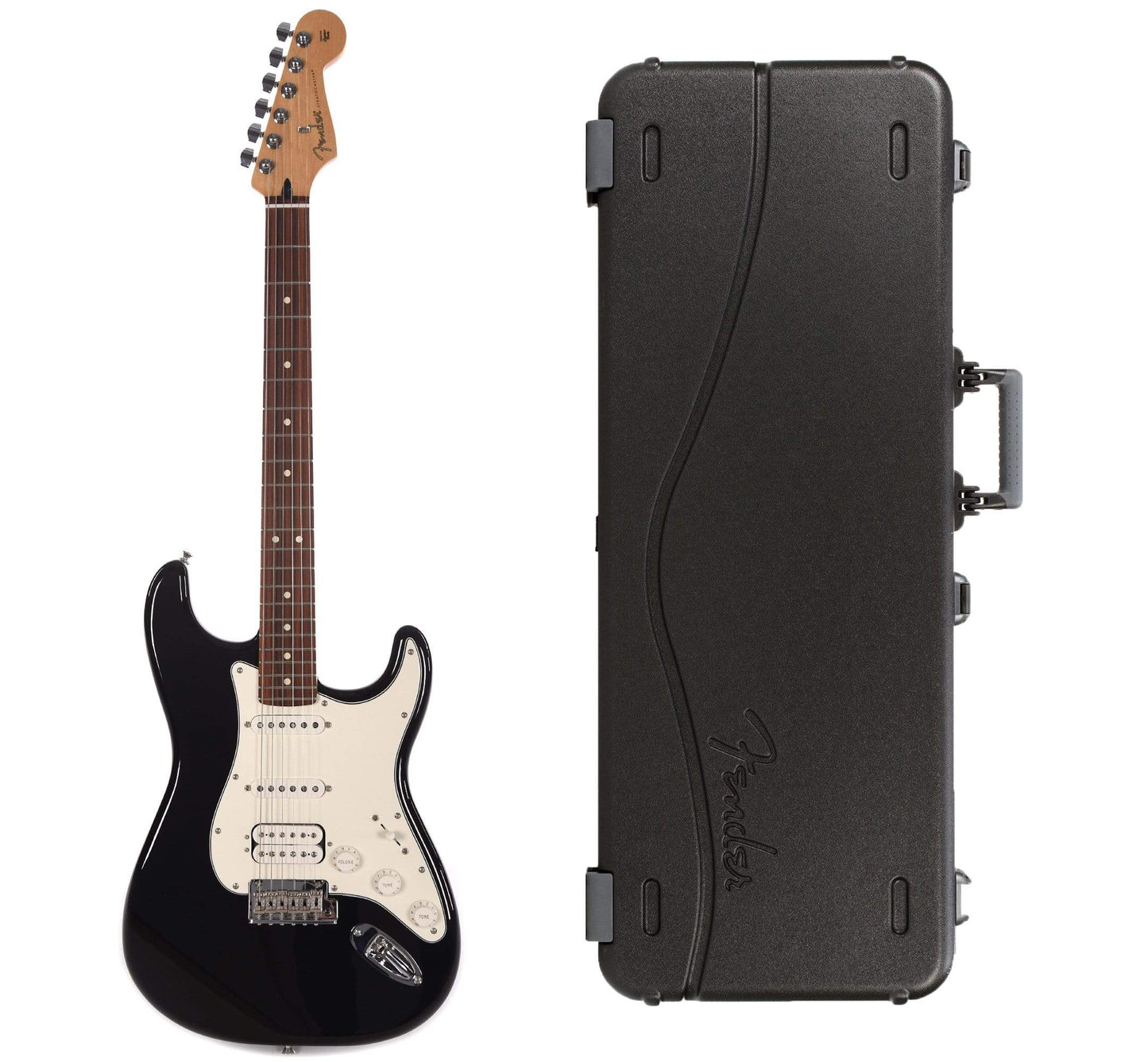 Fender Player Stratocaster HSS Black Bundle w/Fender Molded Hardshell Case Electric Guitars / Solid Body