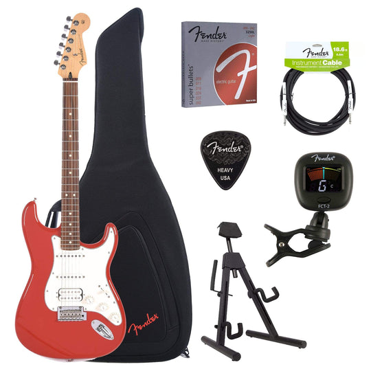 Fender Player Stratocaster HSS Sonic Red Bundle w/Fender Gig Bag, Stand, Cable, Tuner, Picks and Strings Electric Guitars / Solid Body