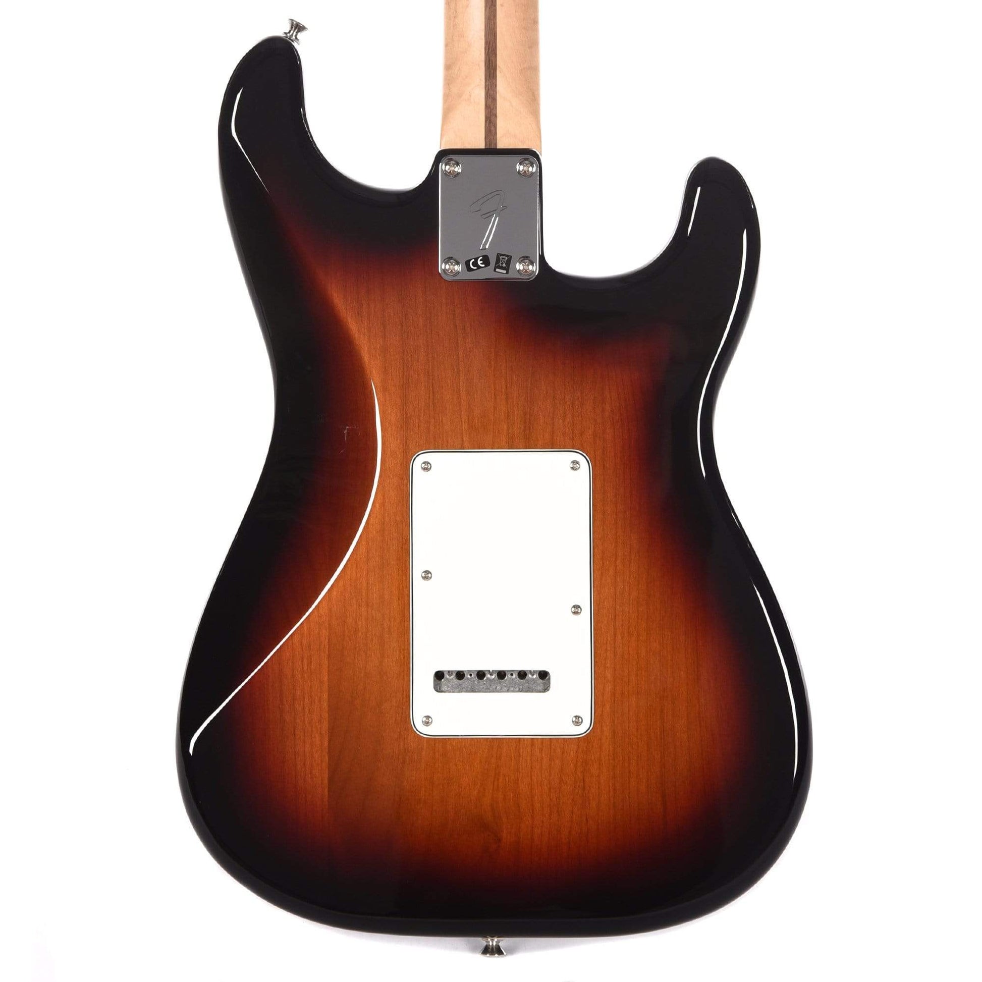 Fender Player Stratocaster LEFTY 3-Color Sunburst Bundle w/Fender Gig Bag, Stand, Cable, Tuner, Picks and Strings Electric Guitars / Solid Body