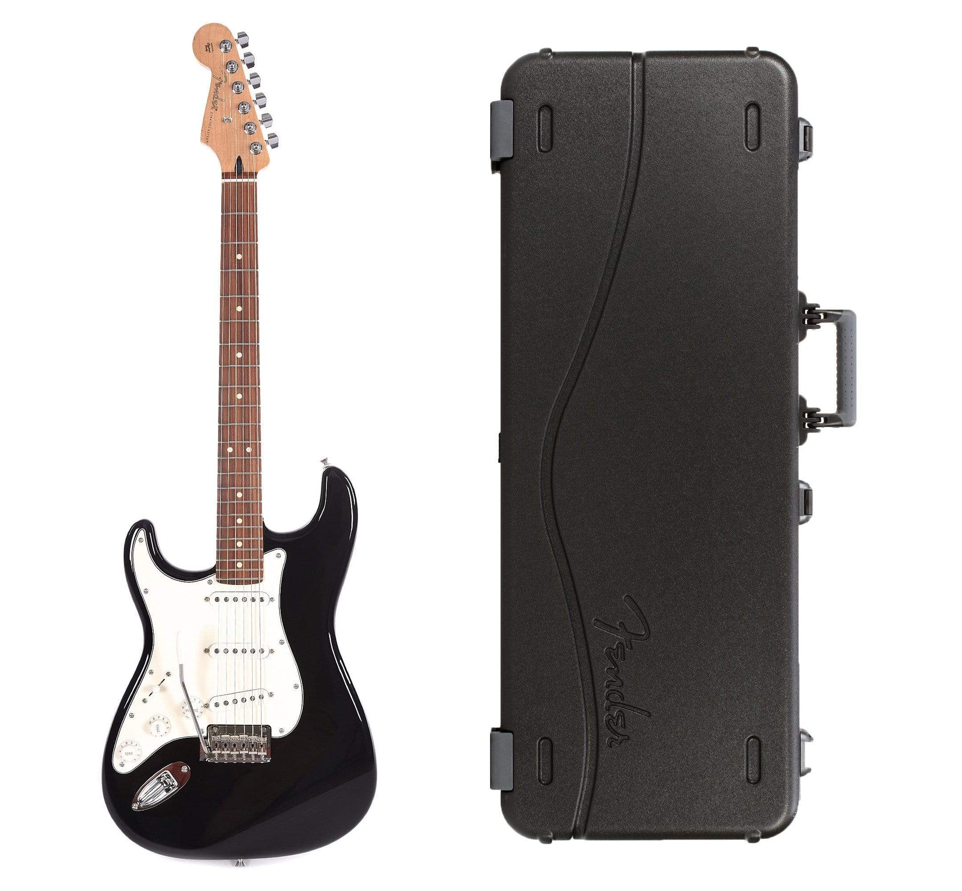 Fender Player Stratocaster LEFTY Black Bundle w/Fender Molded Hardshell Case Electric Guitars / Solid Body