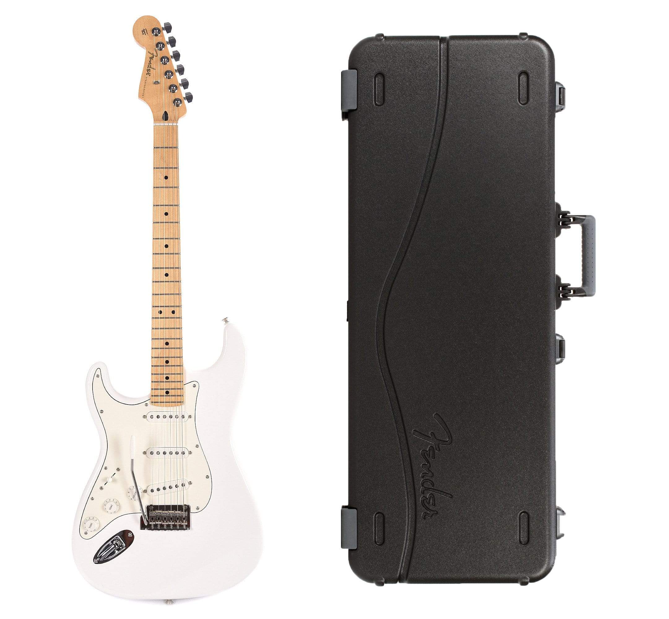 Fender Player Stratocaster LEFTY Polar White Bundle w/Fender Molded Hardshell Case Electric Guitars / Solid Body