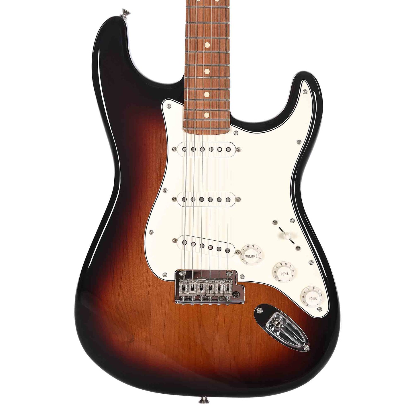 Fender Player Stratocaster PF 3-Color Sunburst Bundle w/Fender Gig Bag, Stand, Cable, Tuner, Picks and Strings Electric Guitars / Solid Body