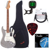 Fender Player Stratocaster PF Silver w/Gig Bag, Tuner, Cables, Picks and Strings Bundle Electric Guitars / Solid Body