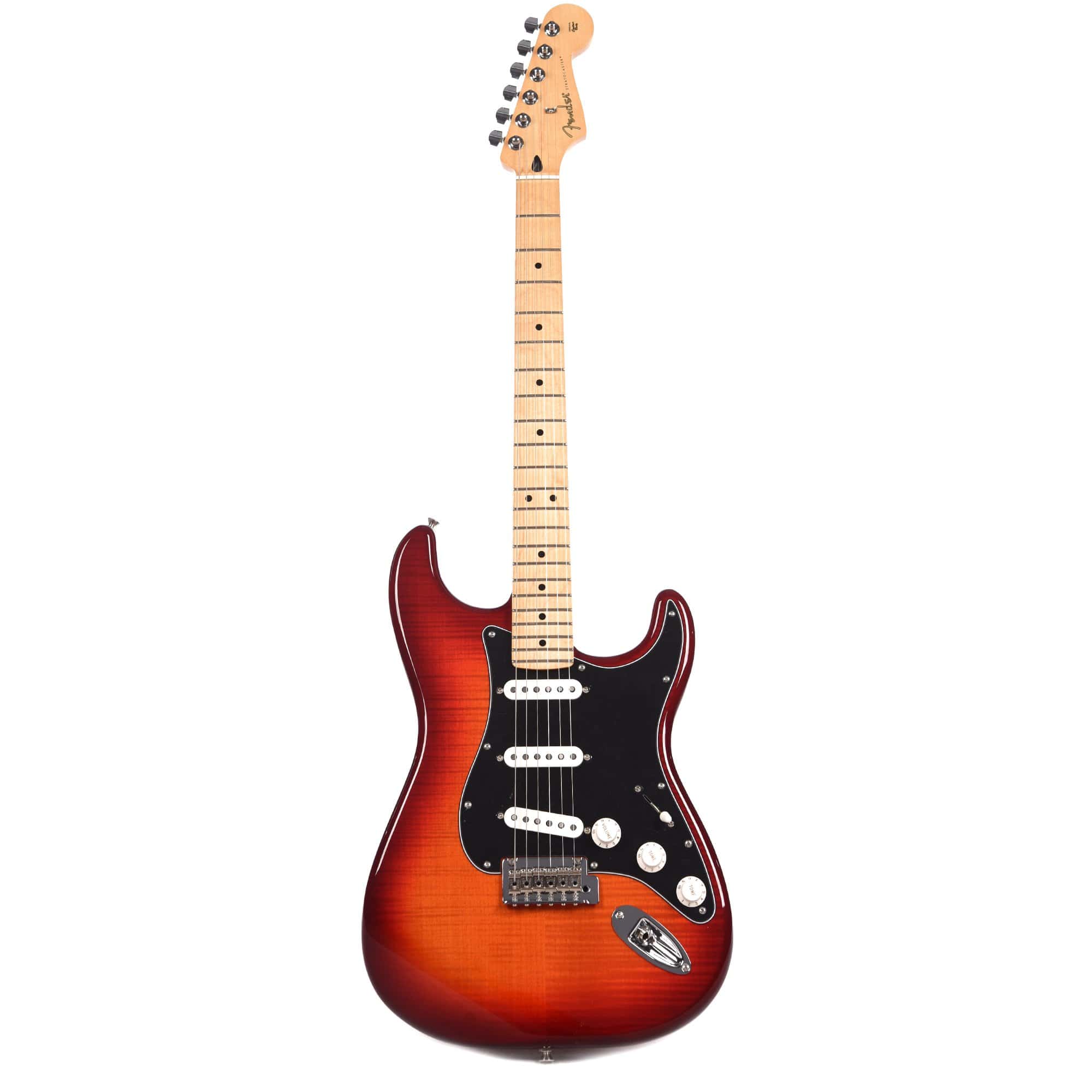 Fender Player Stratocaster Plus Top Aged Cherry Burst Bundle w/Fender Gig Bag, Stand, Cable, Tuner, Picks and Strings Electric Guitars / Solid Body