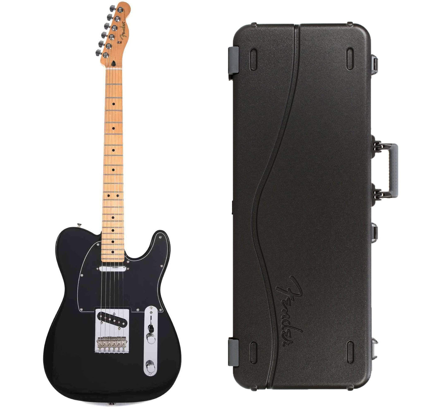 Fender Player Telecaster Black Bundle w/Fender Molded Hardshell Case Electric Guitars / Solid Body