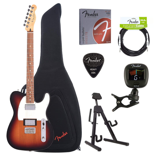 Fender Player Telecaster HH 3-Color Sunburst Bundle w/Fender Gig Bag, Stand, Cable, Tuner, Picks and Strings Electric Guitars / Solid Body