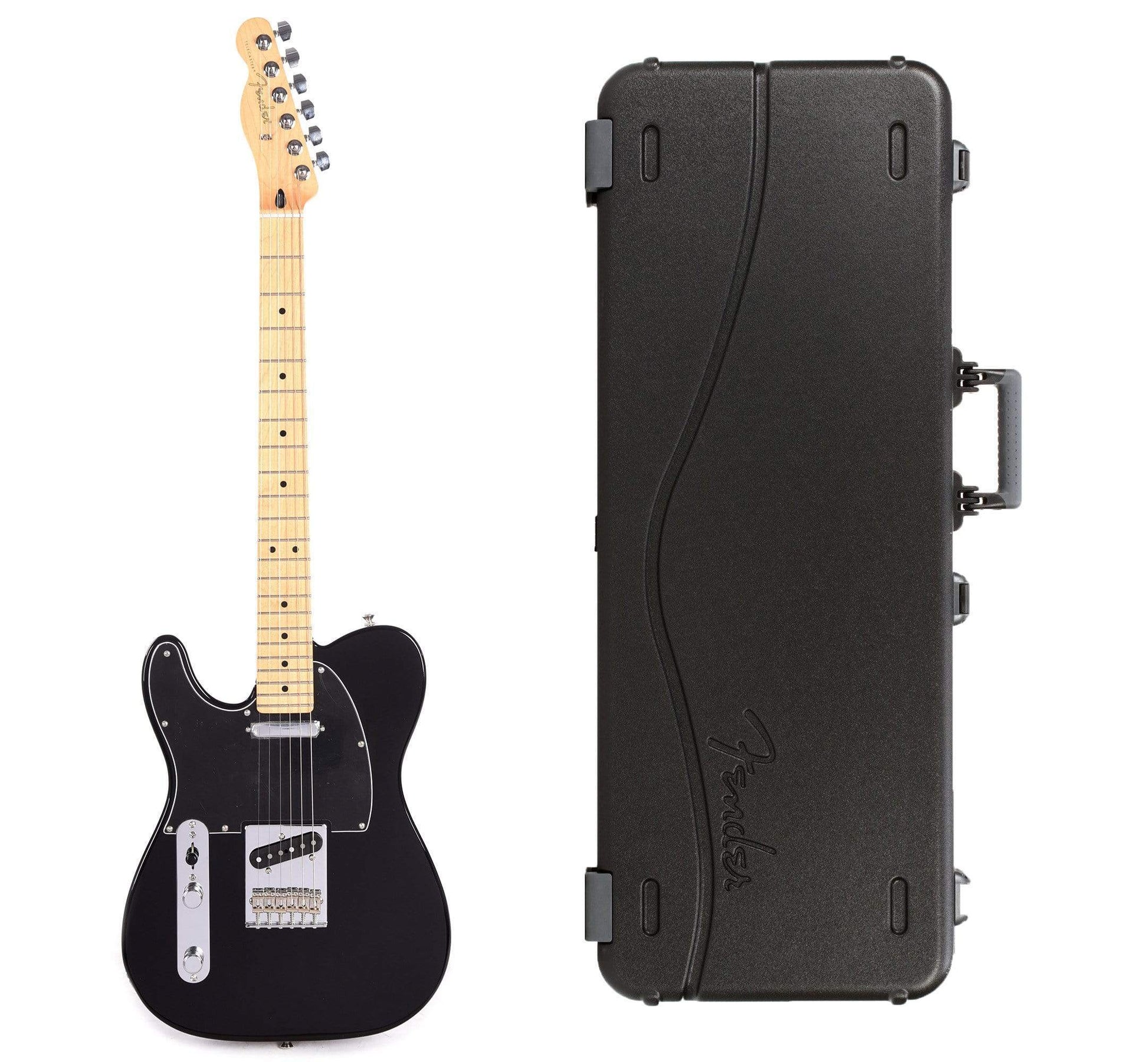 Fender Player Telecaster LEFTY Black Bundle w/Fender Molded Hardshell Case Electric Guitars / Solid Body