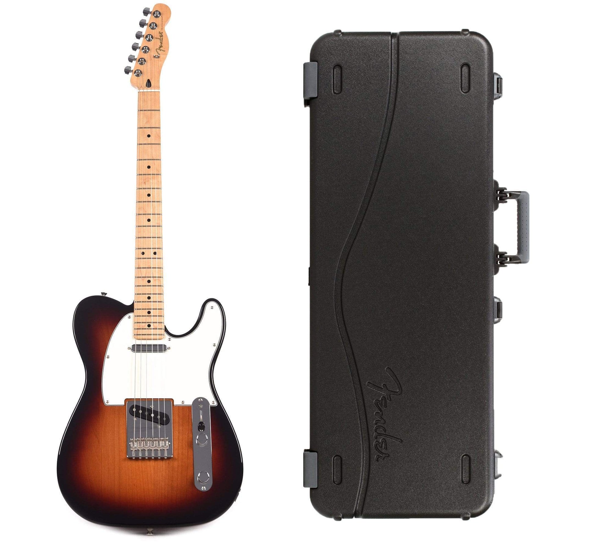 Fender Player Telecaster MN 3-Color Sunburst Bundle w/Fender Molded Hardshell Case Electric Guitars / Solid Body