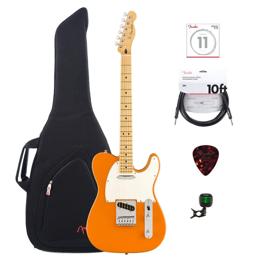 Fender Player Telecaster MN Capri Orange w/Gig Bag, Tuner, Cables, Picks and Strings Bundle Electric Guitars / Solid Body