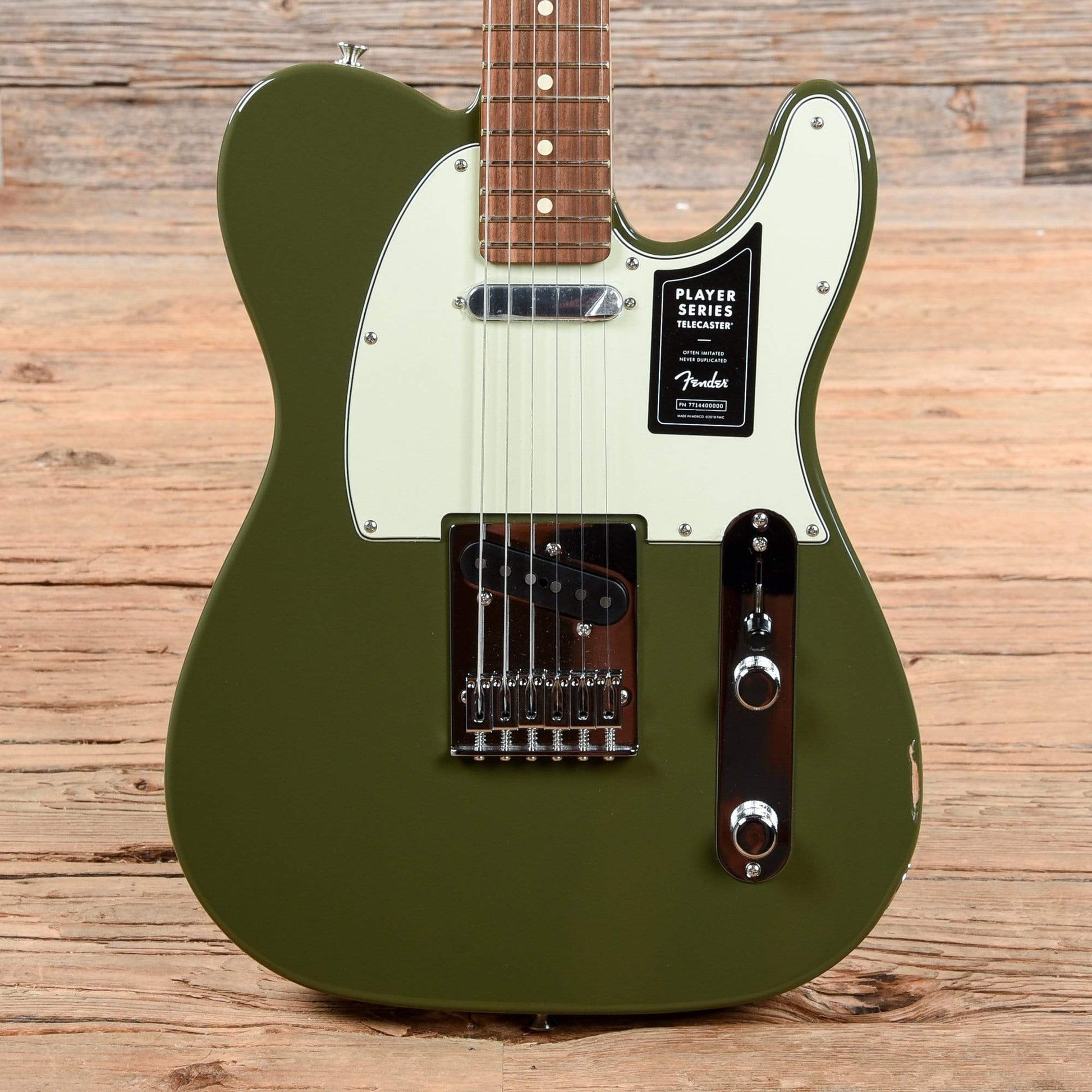 Fender Player Telecaster Olive w/3-Ply Mint Pickguard Electric Guitars / Solid Body