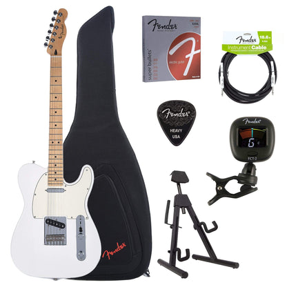 Fender Player Telecaster Polar White Bundle w/Fender Gig Bag, Stand, Cable, Tuner, Picks and Strings Electric Guitars / Solid Body