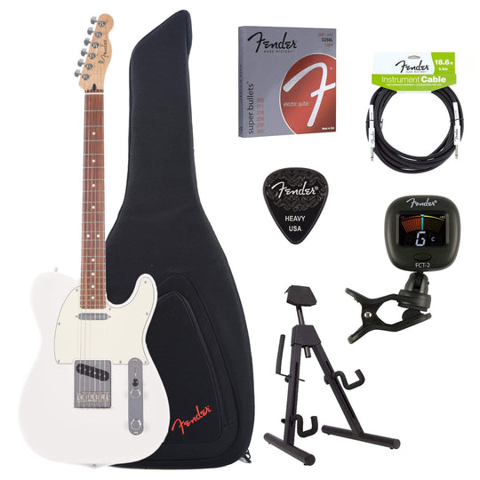 Fender Player Telecaster Polar White Bundle w/Fender Gig Bag, Stand, Cable, Tuner, Picks and Strings Electric Guitars / Solid Body