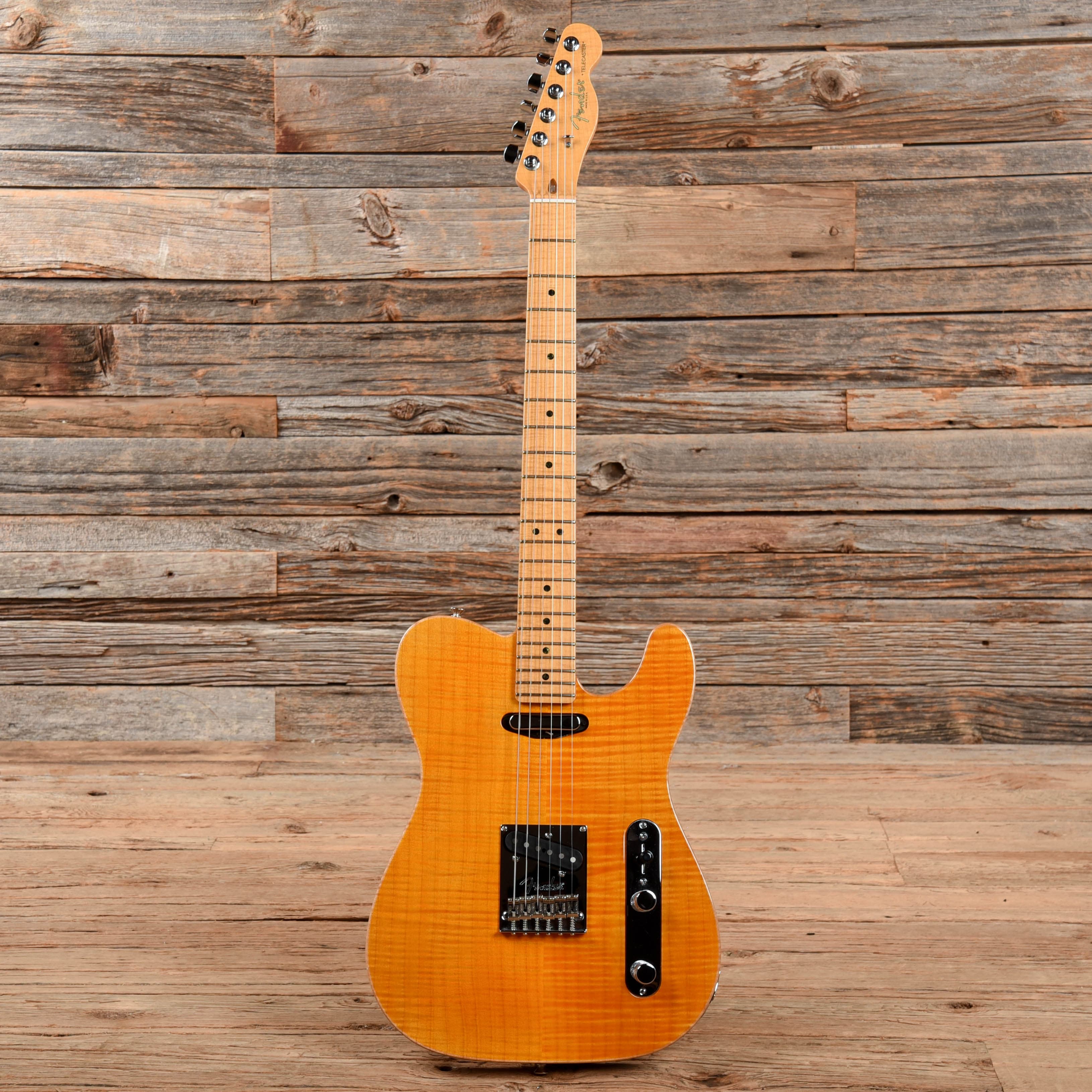 Fender Select Carved Maple Top Telecaster Amber 2012 Electric Guitars / Solid Body