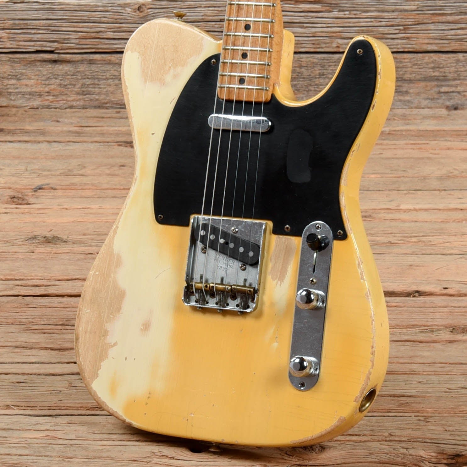 Fender Telecaster Butterscotch Blonde Refin 1954 Chicago Music Exchange fender-telecaster-butterscotch-blonde-refin-1954-chicago-music-exchange