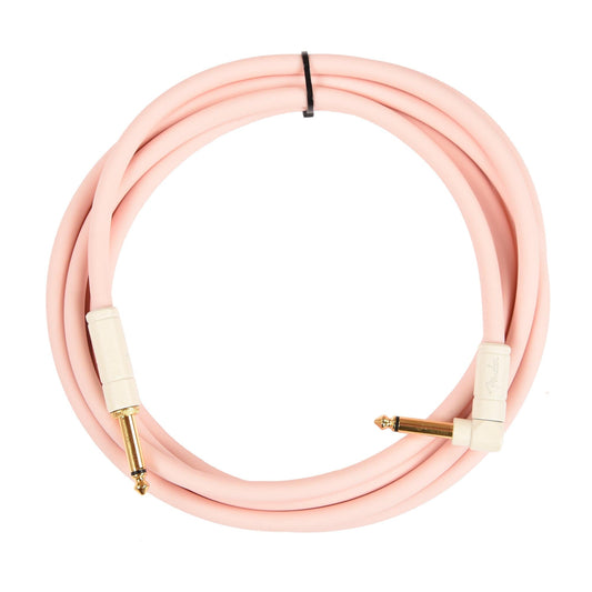 Fender Deluxe Instrument Cable Shell Pink 10' Angle-Straight