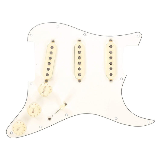 Fender Pre-Wired Pickguard Stratocaster SSS Fat '50s 3-Ply White Parts / Guitar Pickups