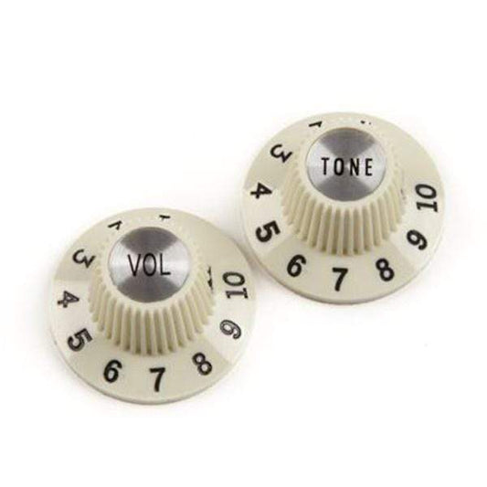 Fender Pure Vintage 1965 Jazzmaster Witch Hat Knobs Aged White Parts / Knobs