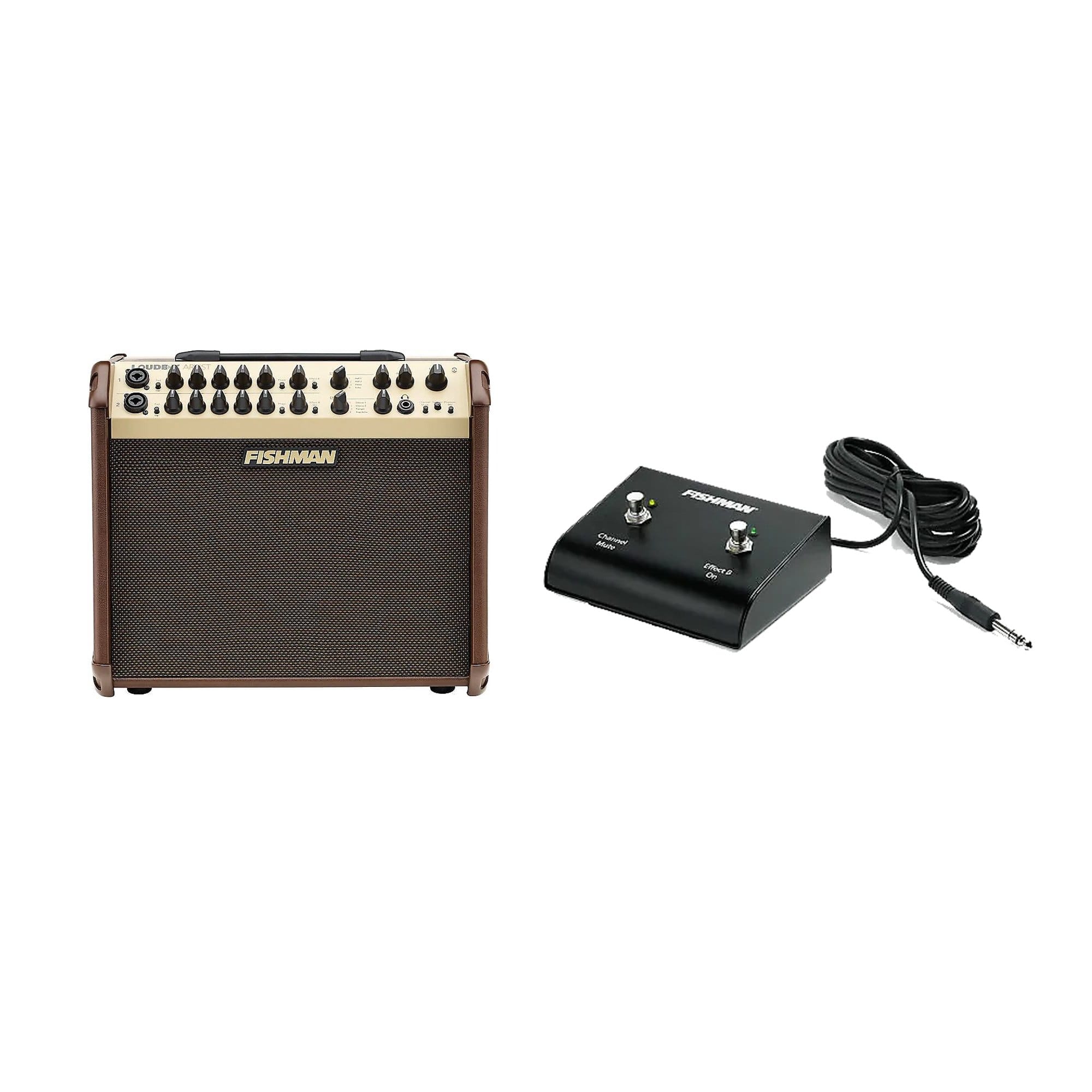 Fishman Loudbox Artist Acoustic Guitar Amplifier and Fishman Loudbox 2-Button Footswitch for Artist and Performer Amps / Acoustic Amps
