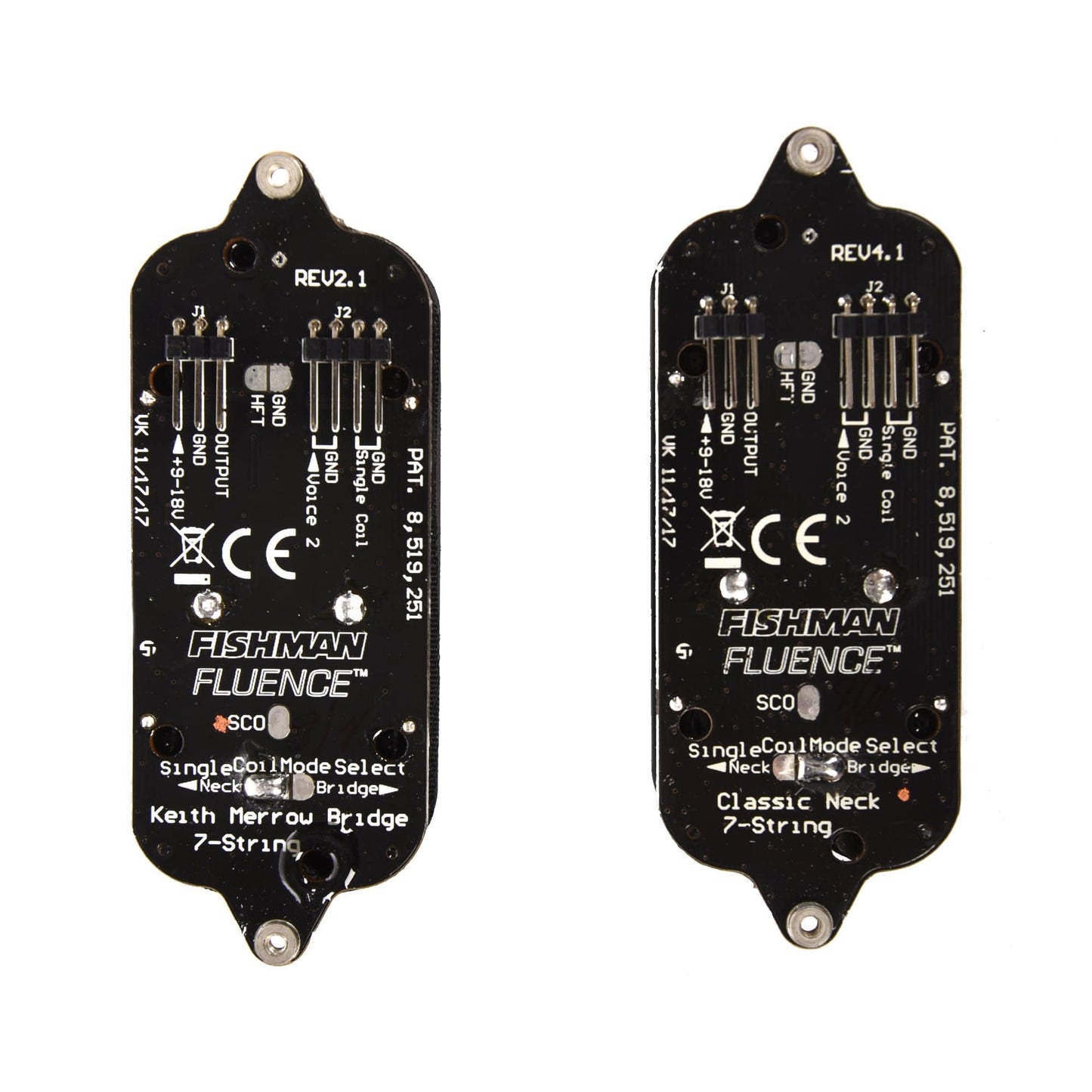 Fishman Fluence Keith Merrow 7-String Black Set Parts / Guitar Pickups