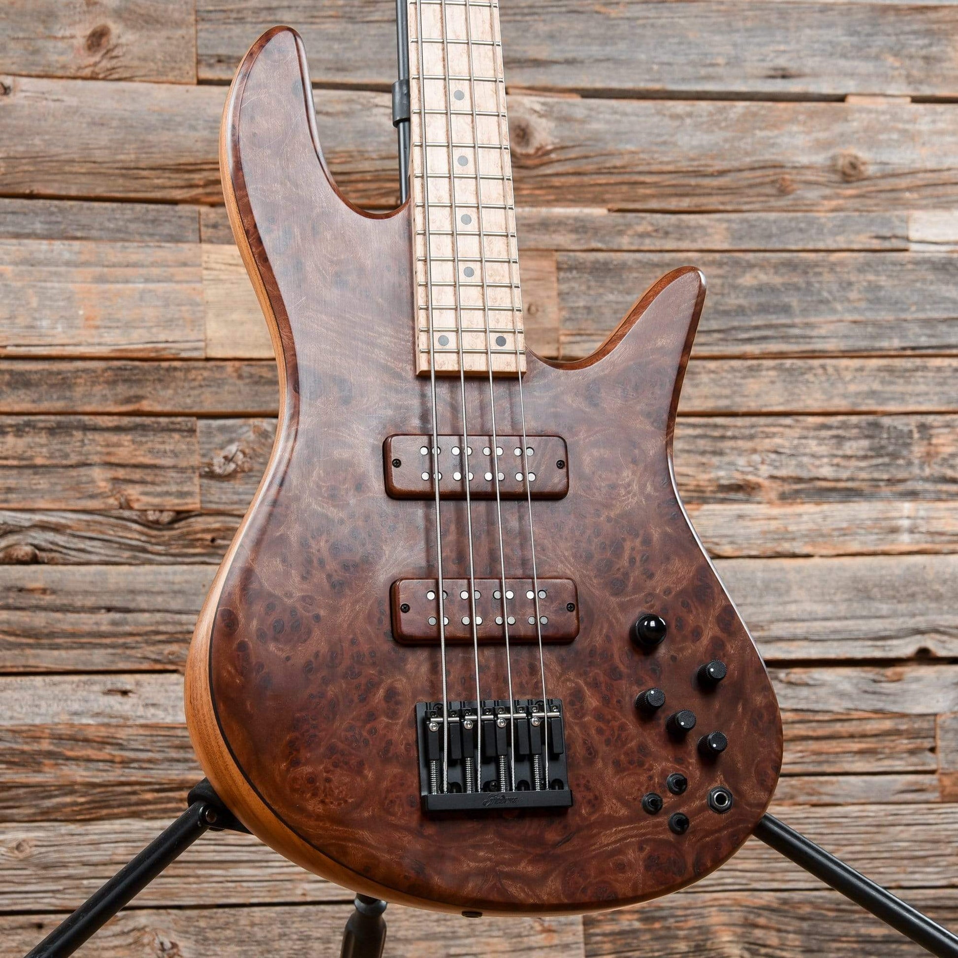 Fodera Viceroy Deluxe 4 Burmese Sal Top Roasted Ash Body w/Birdseye Maple Fingerboard Bass Guitars / 4-String