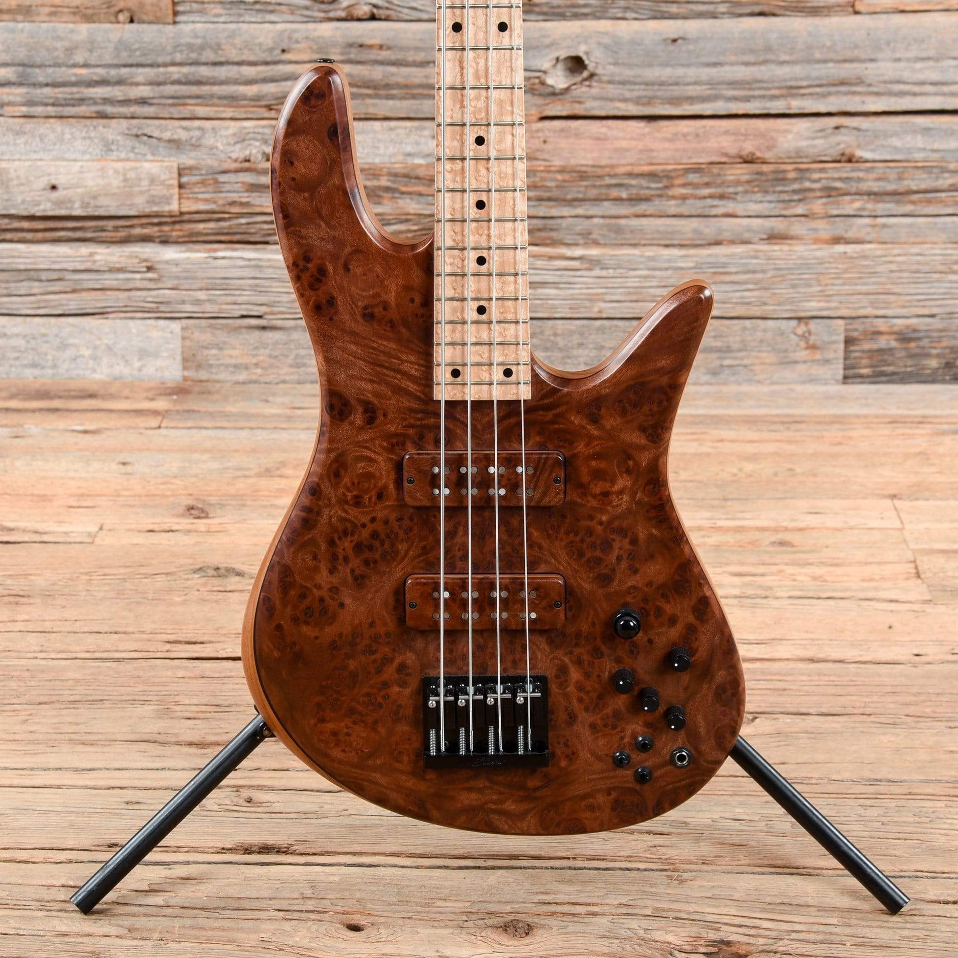 Fodera Viceroy Deluxe 4 Burmese Sal Top Roasted Ash Body w/Birdseye Maple Fingerboard Bass Guitars / 4-String