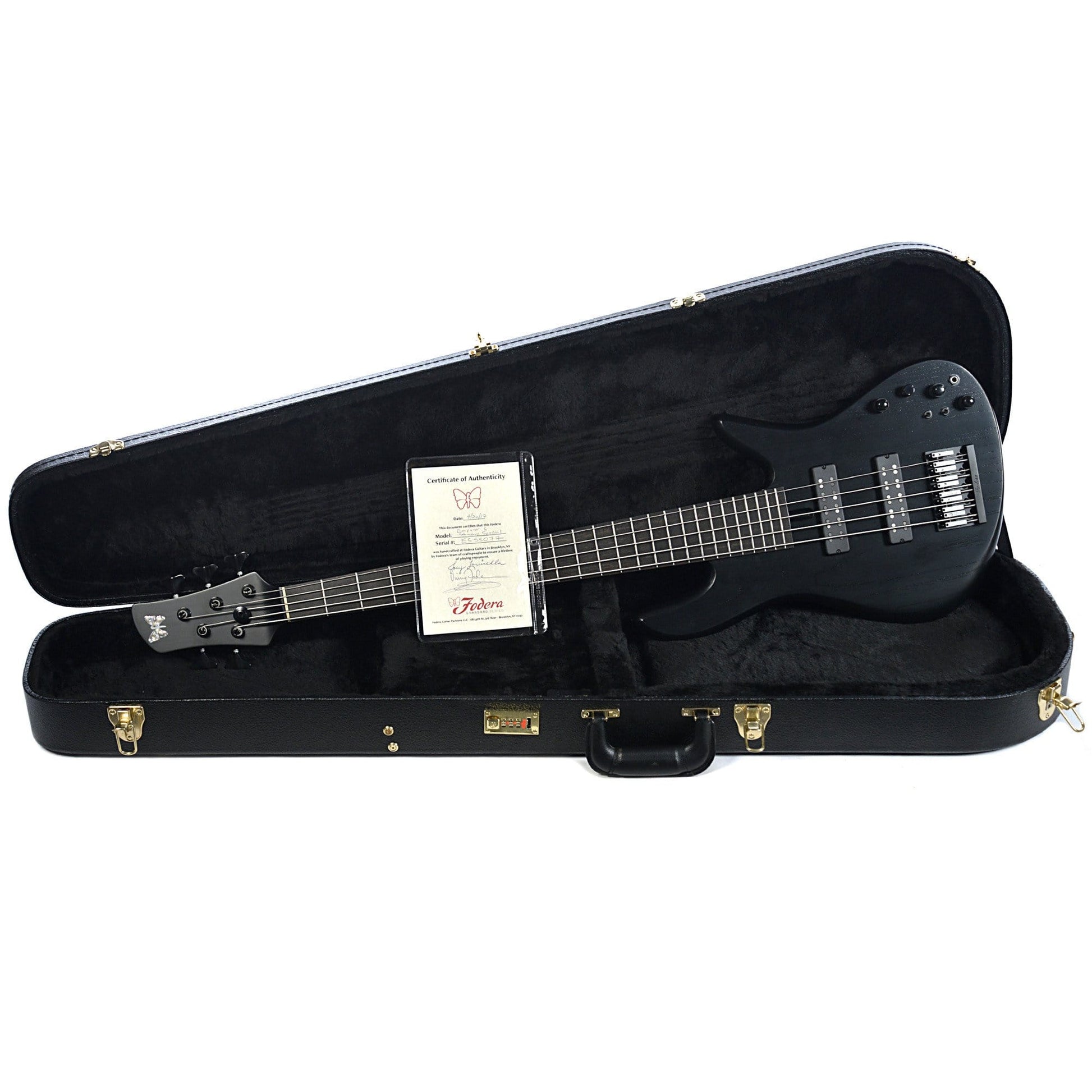 Fodera Emperor Standard Special 5 String Bass Black Satin Bass Guitars / 5-String or More