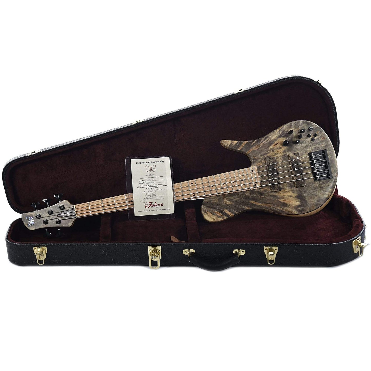 Fodera Imperial Elite 5 Buckeye Burl Top Ash Body w/Birdseye Maple Fingerboard Bass Guitars / 5-String or More