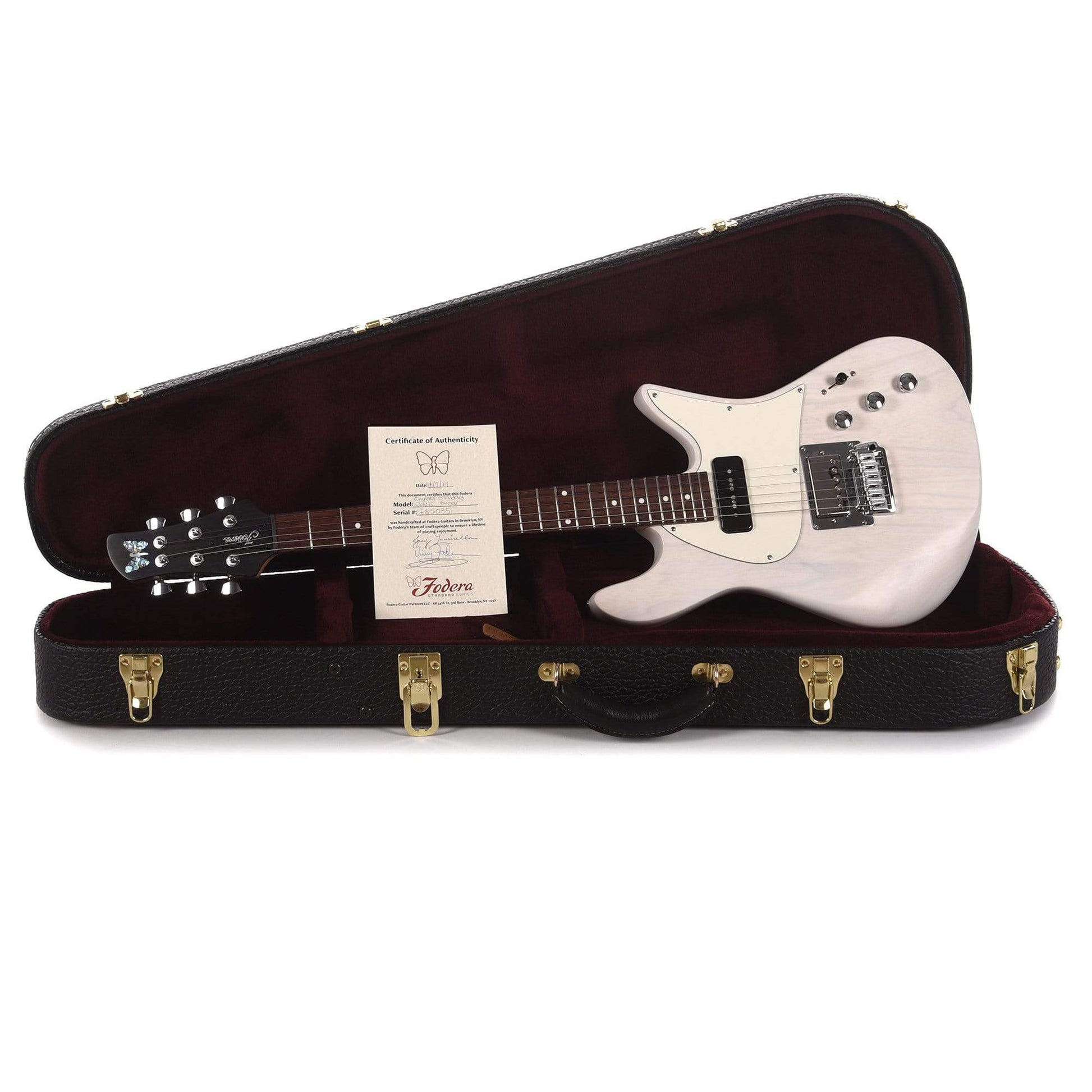 Fodera Custom Emperor Standard Ash Mary Kay White w/Fralin JM & Pure PAF Electric Guitars / Solid Body