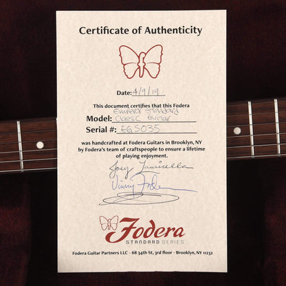 Fodera Custom Emperor Standard Ash Mary Kay White w/Fralin JM & Pure PAF Electric Guitars / Solid Body