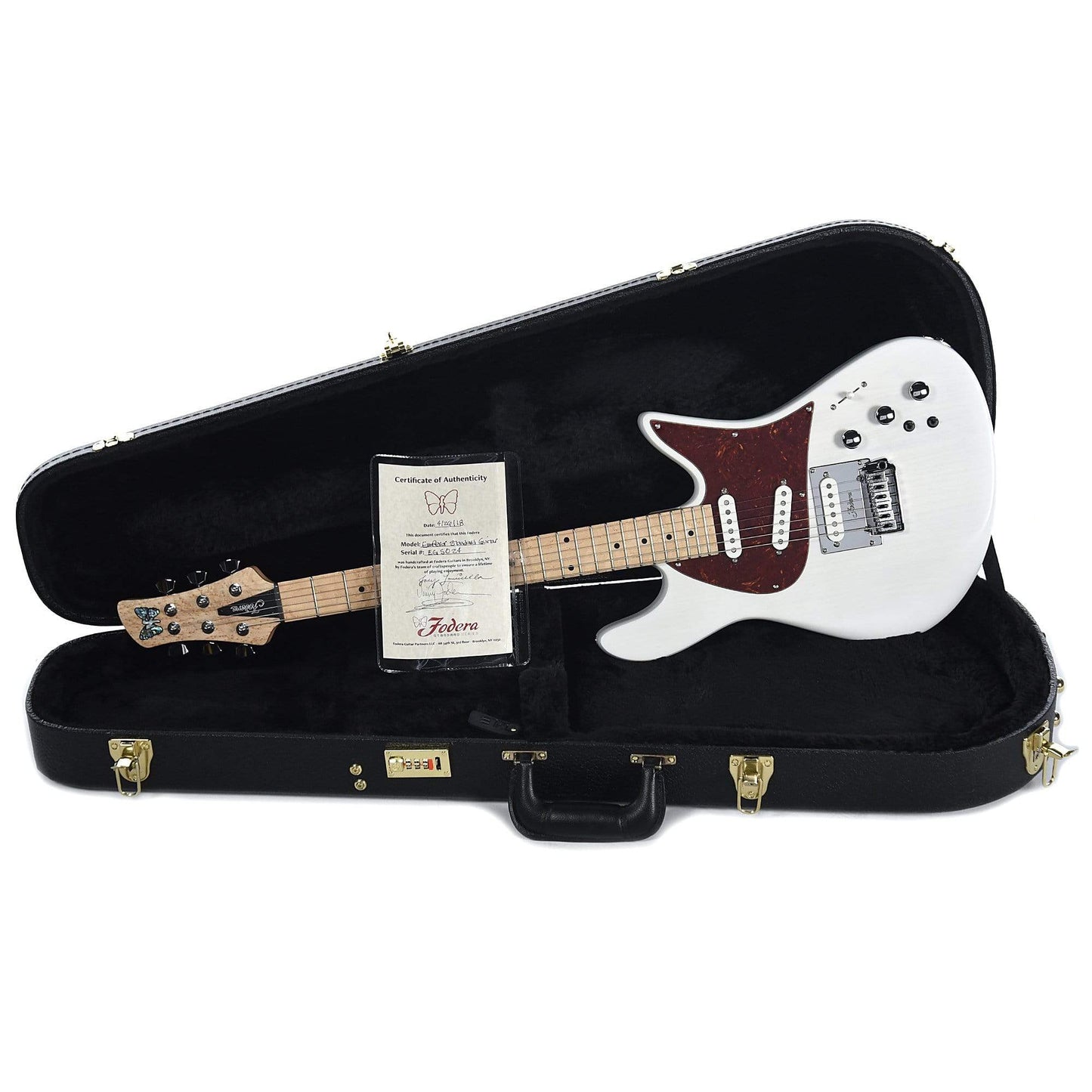 Fodera Custom Emperor Standard Ash Trans Mary Kay White w/Lollar Blondes Electric Guitars / Solid Body