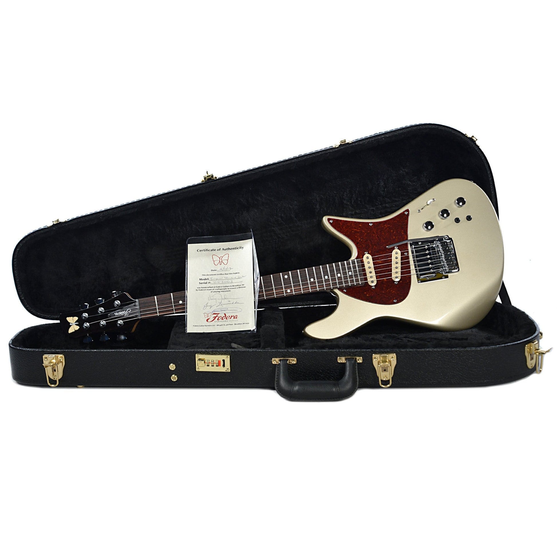 Fodera Emperor Standard Shoreline Gold w/Tortoiseshell Pickguard and Seymour Duncan SSH Pickups Electric Guitars / Solid Body
