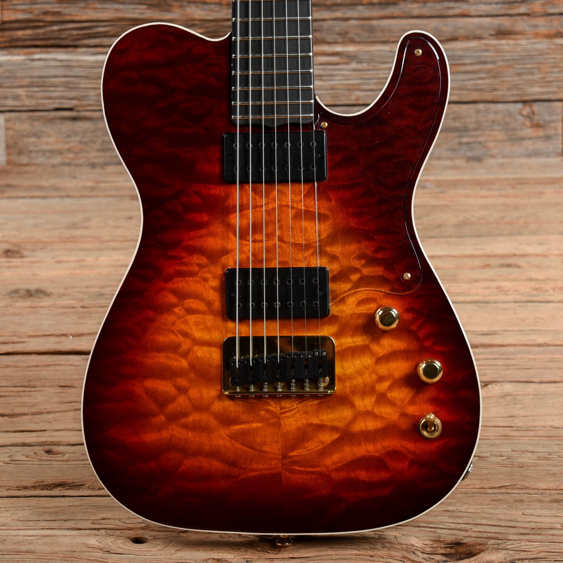 Foster Performer 7-String Sunburst Electric Guitars / Solid Body