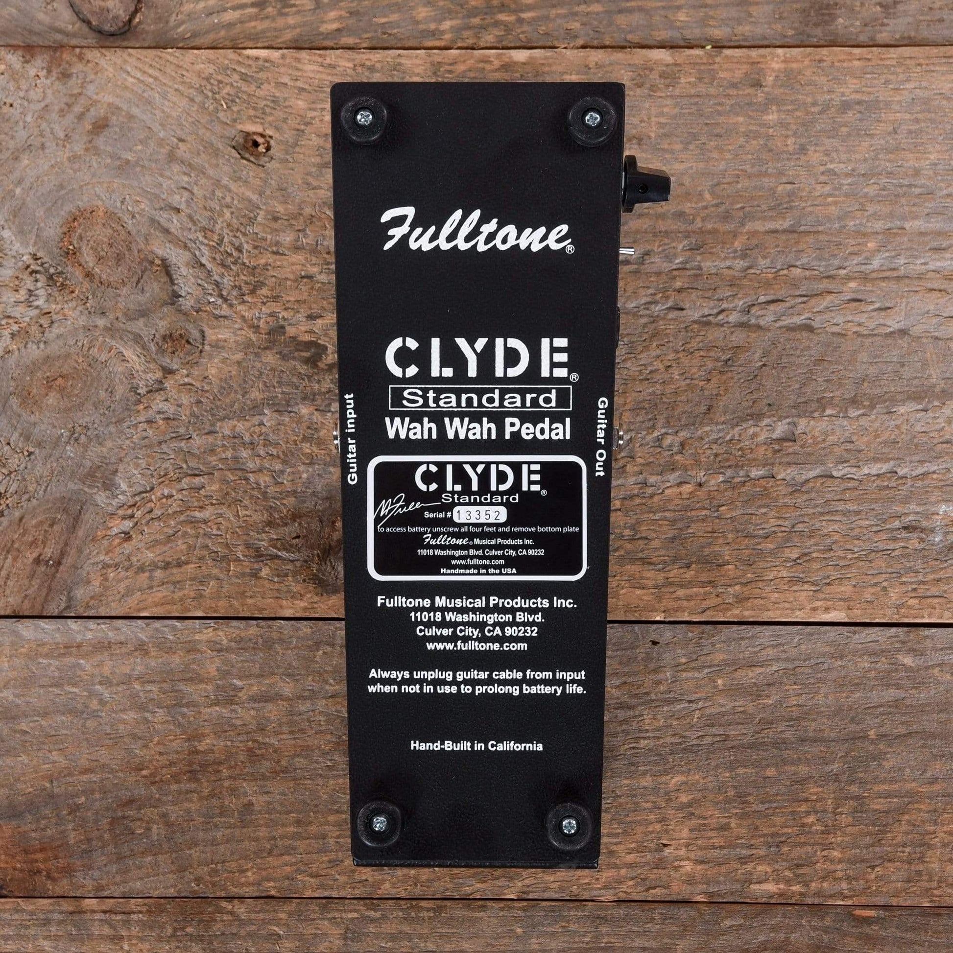 Fulltone Clyde Standard Wah Effects and Pedals / Wahs and Filters