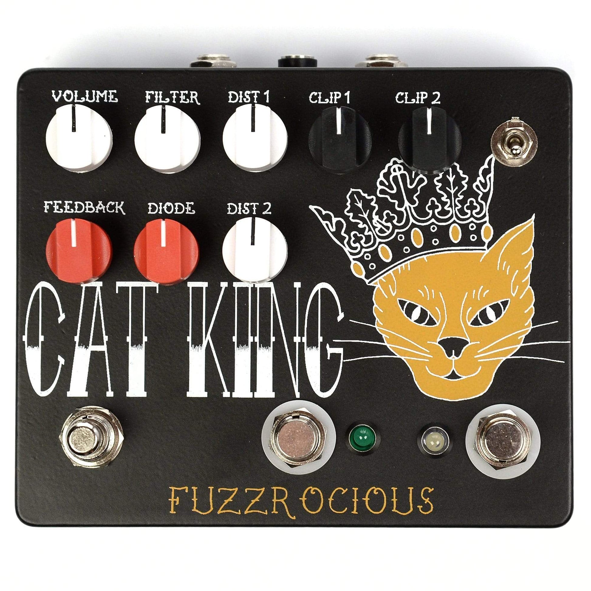 Fuzzrocious Cat King Dual Distortion w/Momentary Feedback Black/Orange Effects and Pedals / Distortion