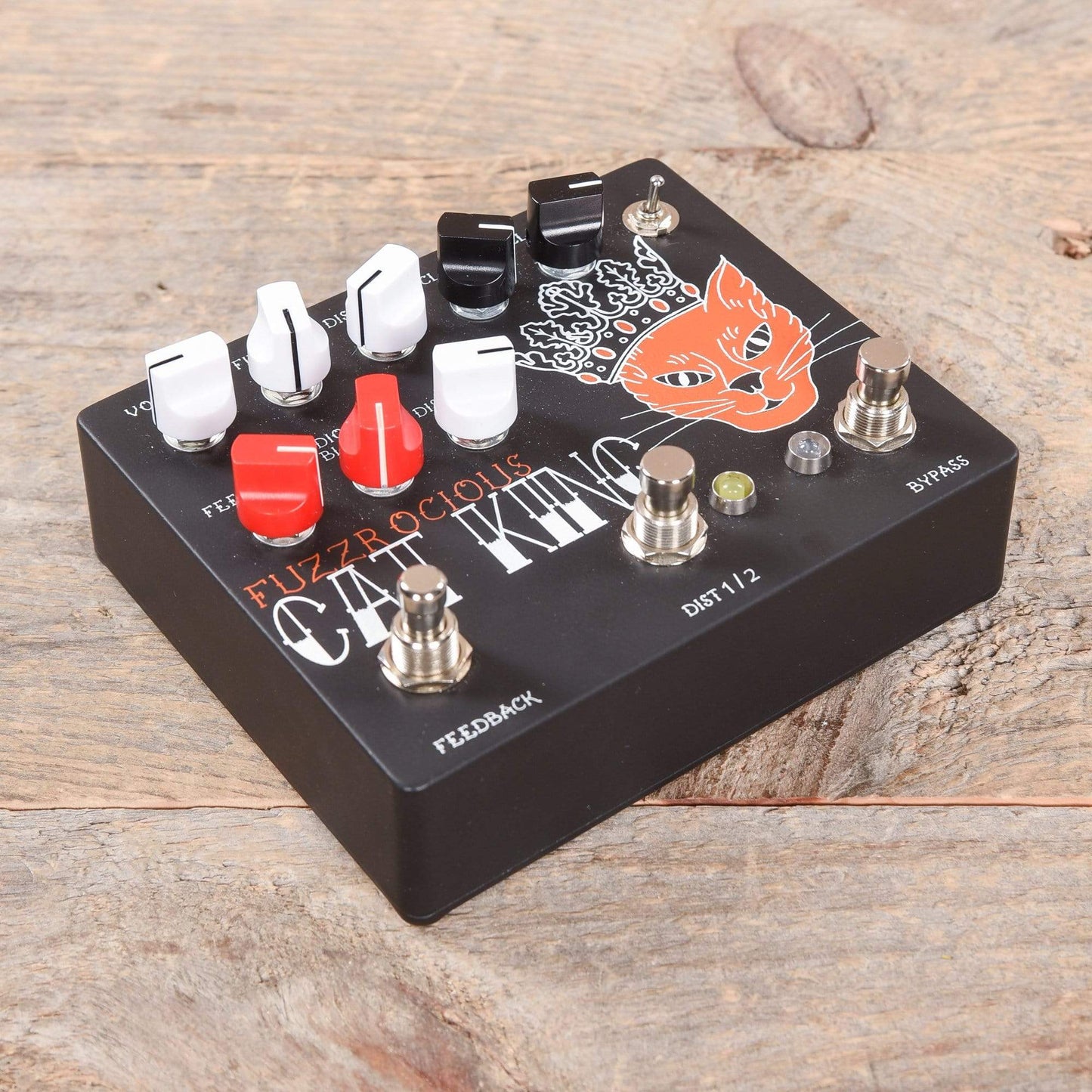 Fuzzrocious Cat King Dual Distortion w/Momentary Feedback Black/Orange Effects and Pedals / Distortion