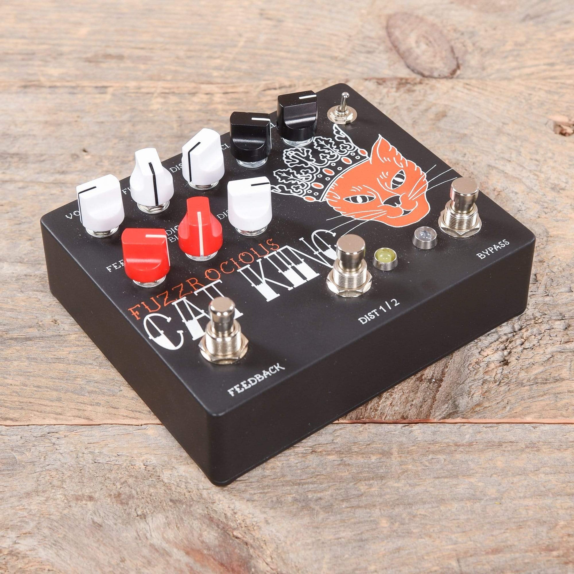 Fuzzrocious Cat King Dual Distortion w/Momentary Feedback Black/Orange Effects and Pedals / Distortion