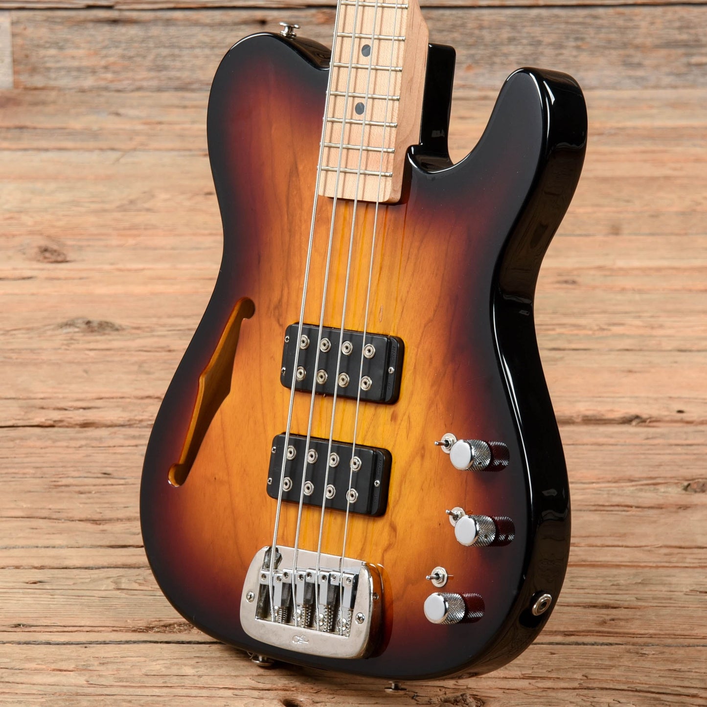 G&L ASAT Bass Semi-Hollow 3-Color Sunburst Bass Guitars / 4-String