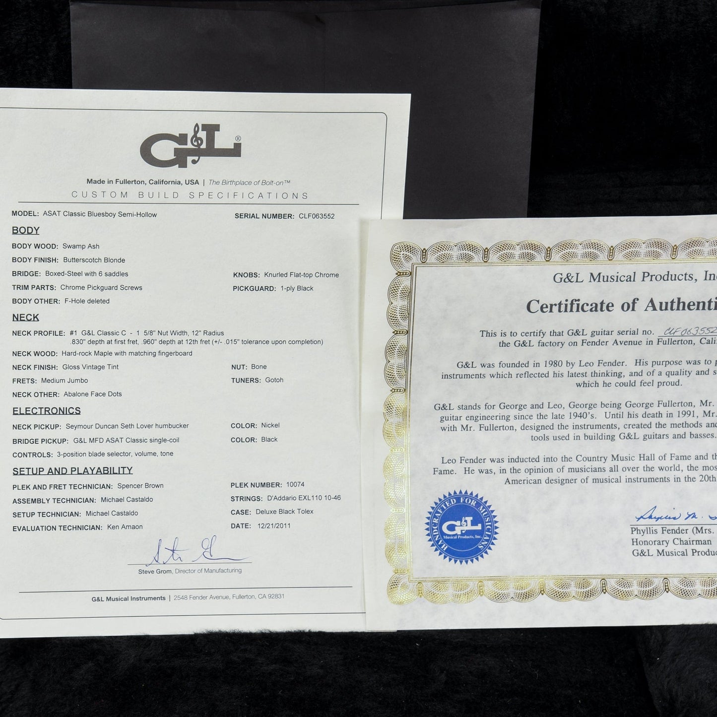 G&L Fullerton ASAT Classic Bluesboy Natural 2011 Electric Guitars / Solid Body