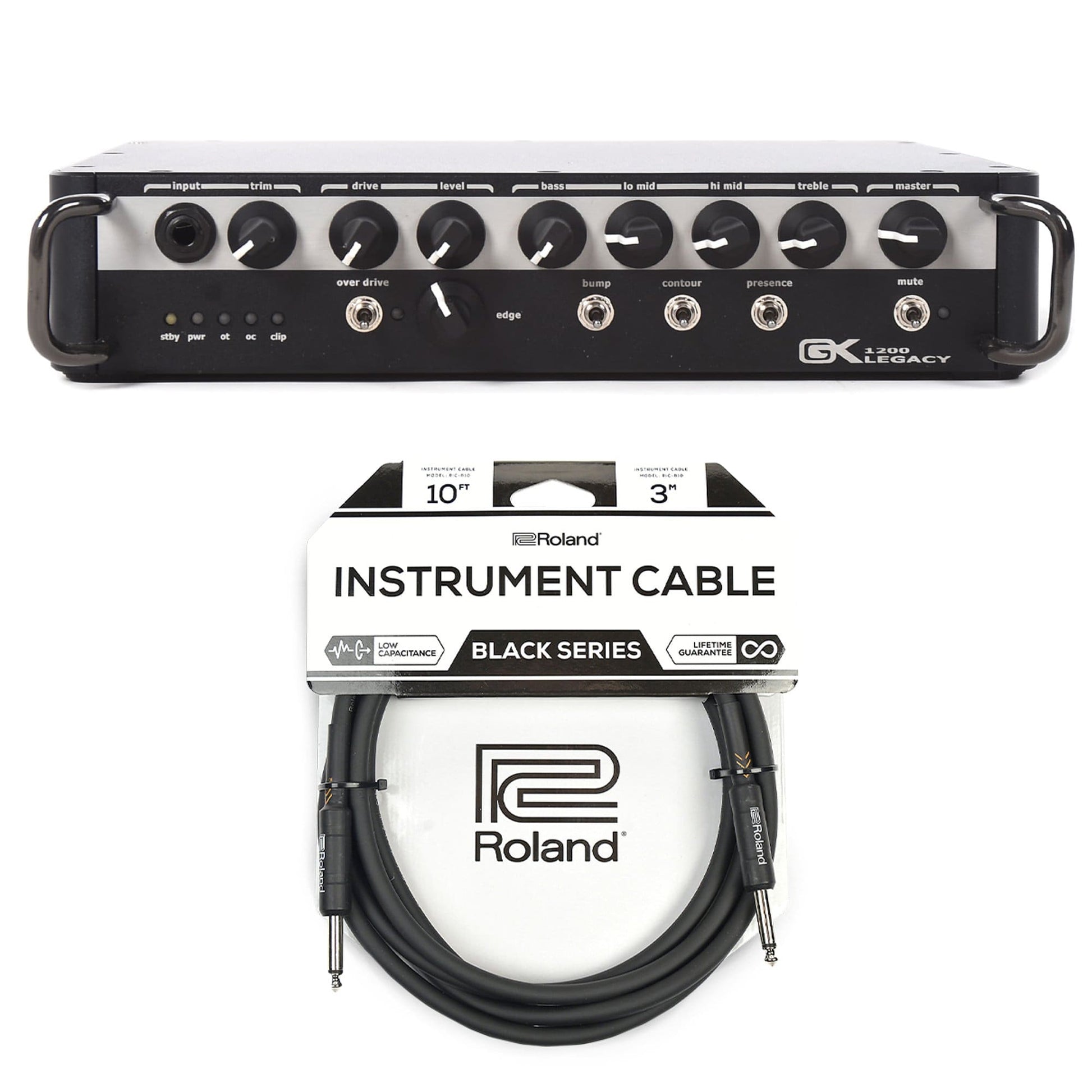 Gallien-Krueger Legacy 1200 1200W Ultra Light Bass Head Cable Bundle Amps / Bass Heads