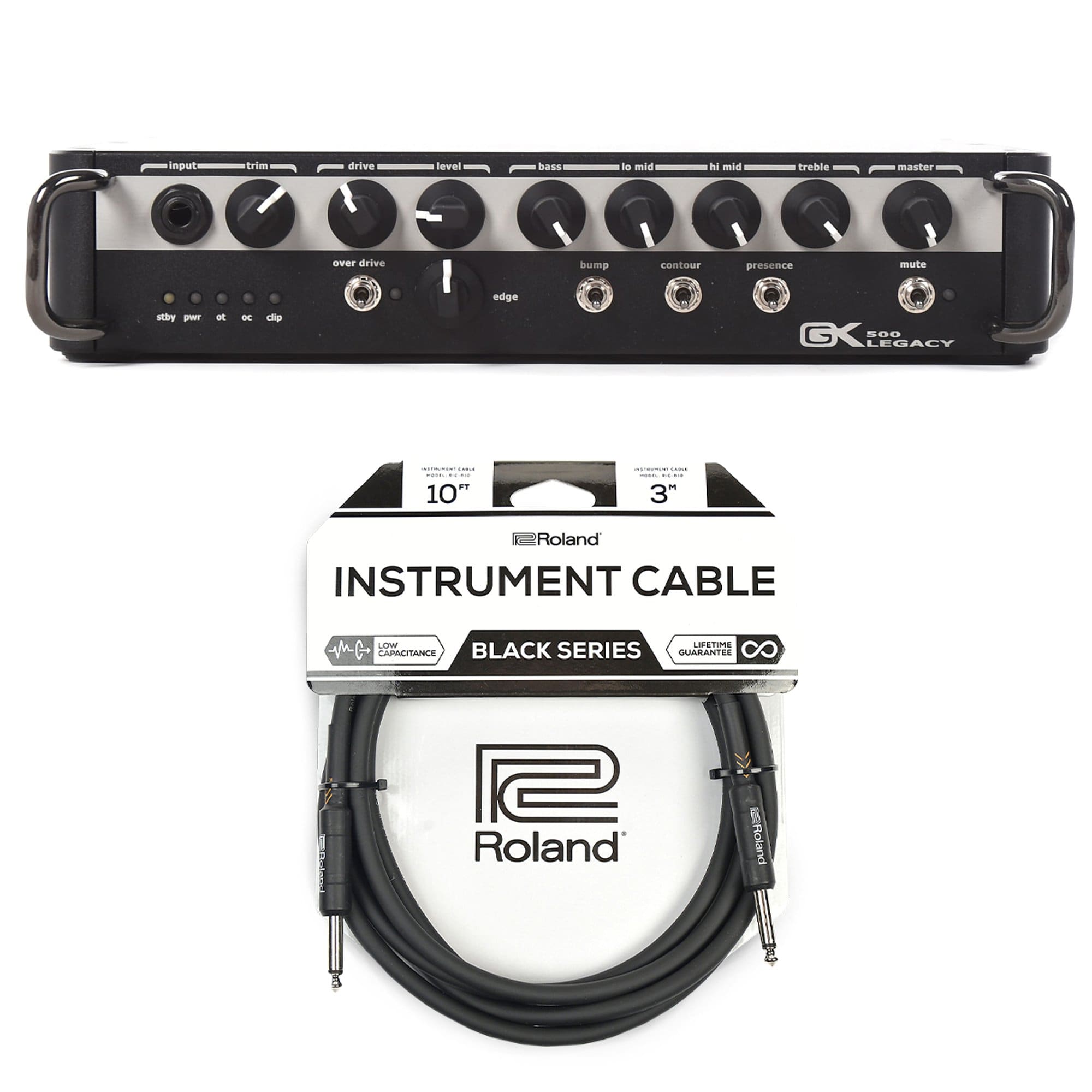 Gallien-Krueger Legacy 500 500W Ultra Light Bass Head Cable Bundle Amps / Bass Heads