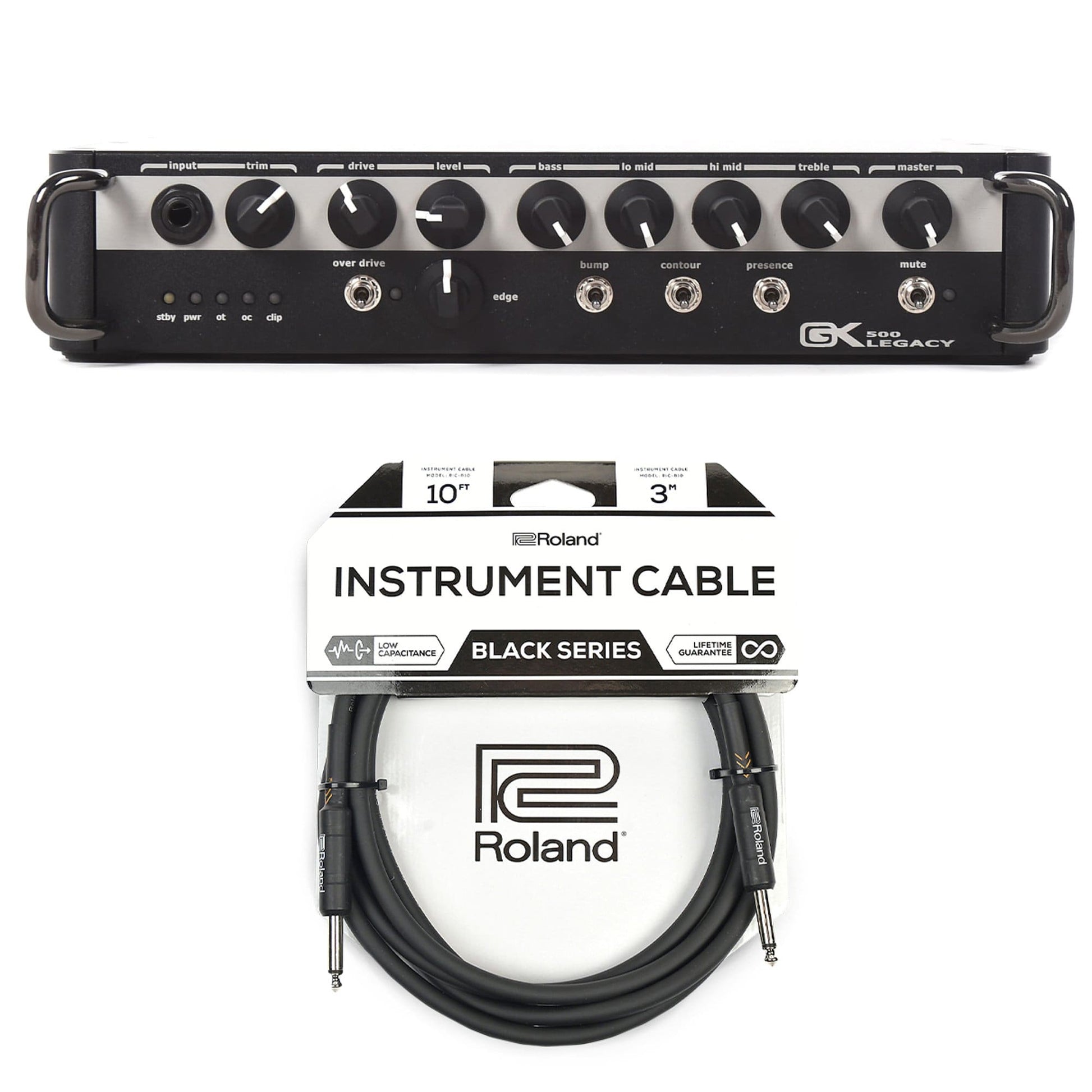 Gallien-Krueger Legacy 500 500W Ultra Light Bass Head Cable Bundle Amps / Bass Heads