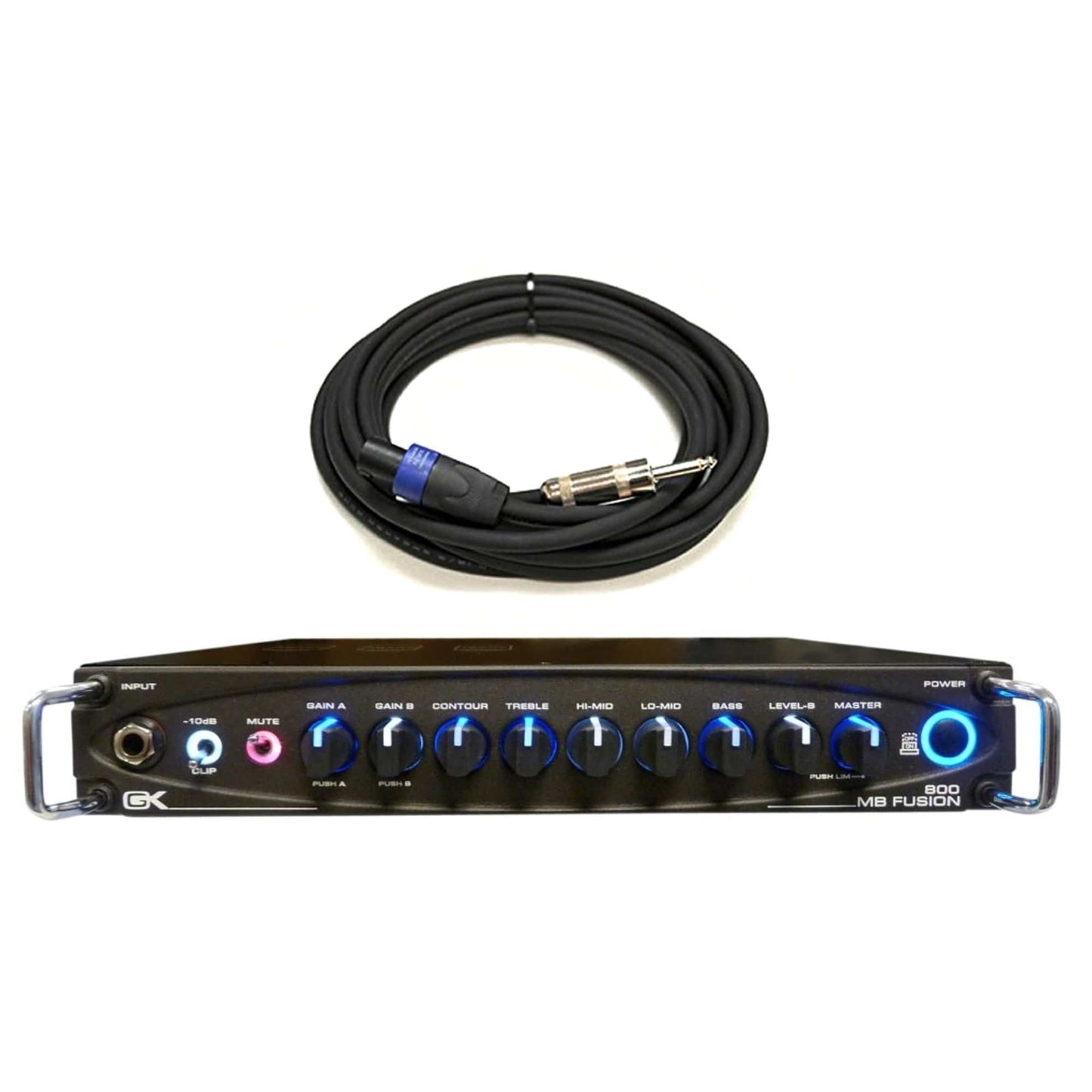 Gallien-Krueger MB Fusion 800 Hybrid Tube Preamp Ultra Light Bass Head 800w Speakon Cable Bundle Amps / Bass Heads