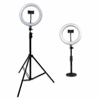 Gator Frameworks Height-Adjustable Stands w/Pivoting LED Ring Lights & Universal Phone Holders 2-Pack Accessories / Stands