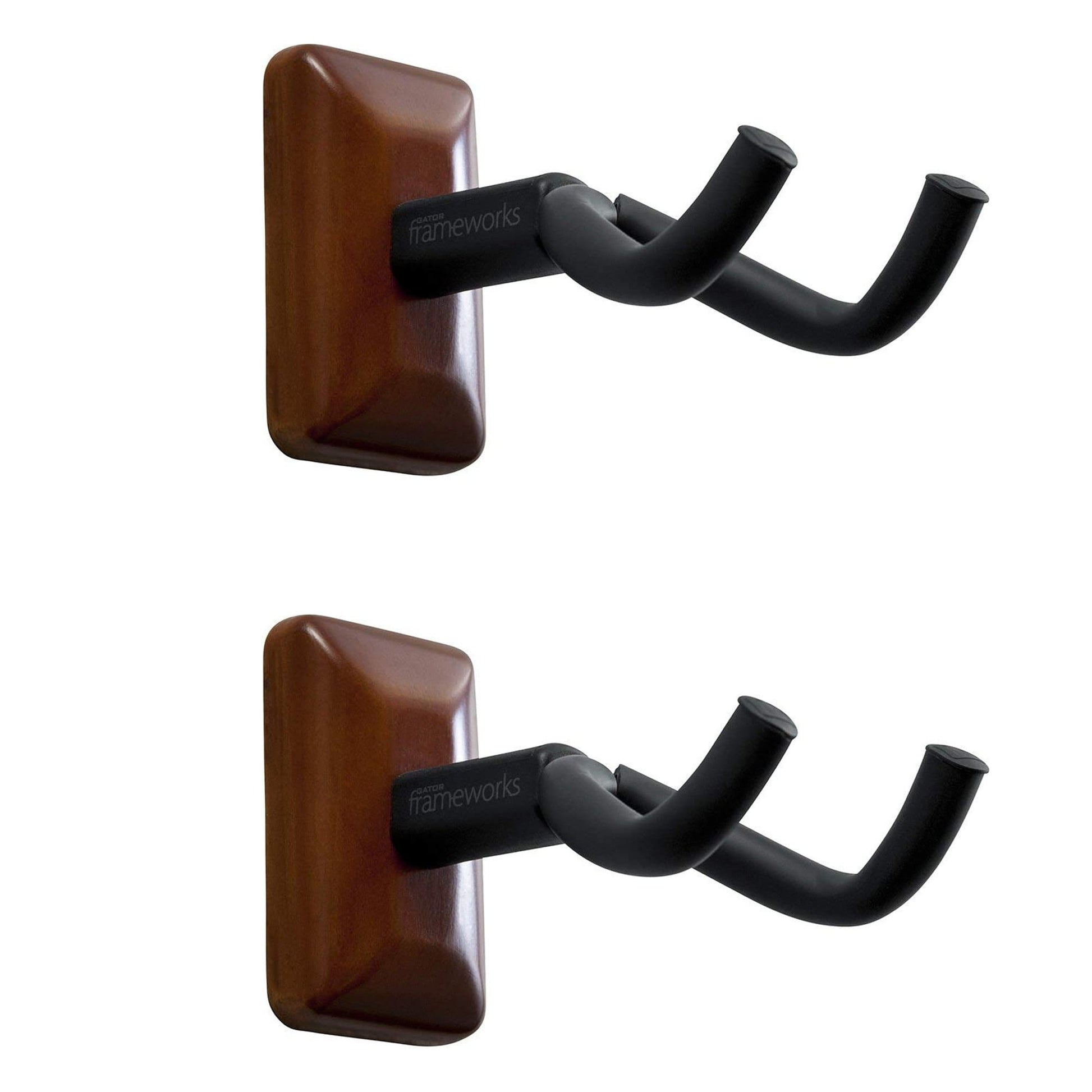 Gator Frameworks Wall Mount Guitar Hanger Mahogany 2 Pack Bundle Accessories / Stands