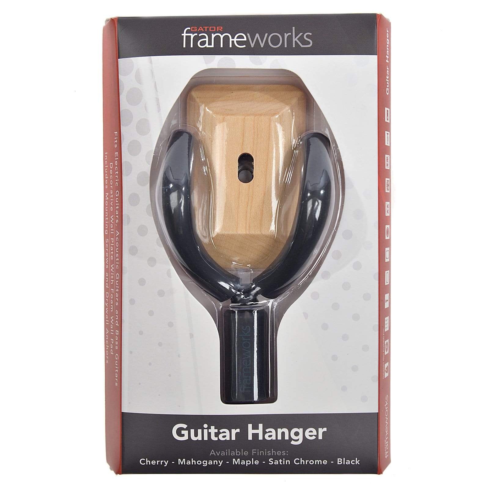 Gator Frameworks Wall Mount Guitar Hanger Maple Accessories / Stands