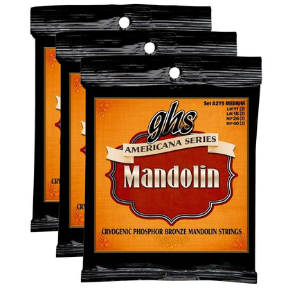 GHS Americana Series Mandolin Strings Medium 11-40 (3 Pack Bundle) Accessories / Strings / Mandolin Strings