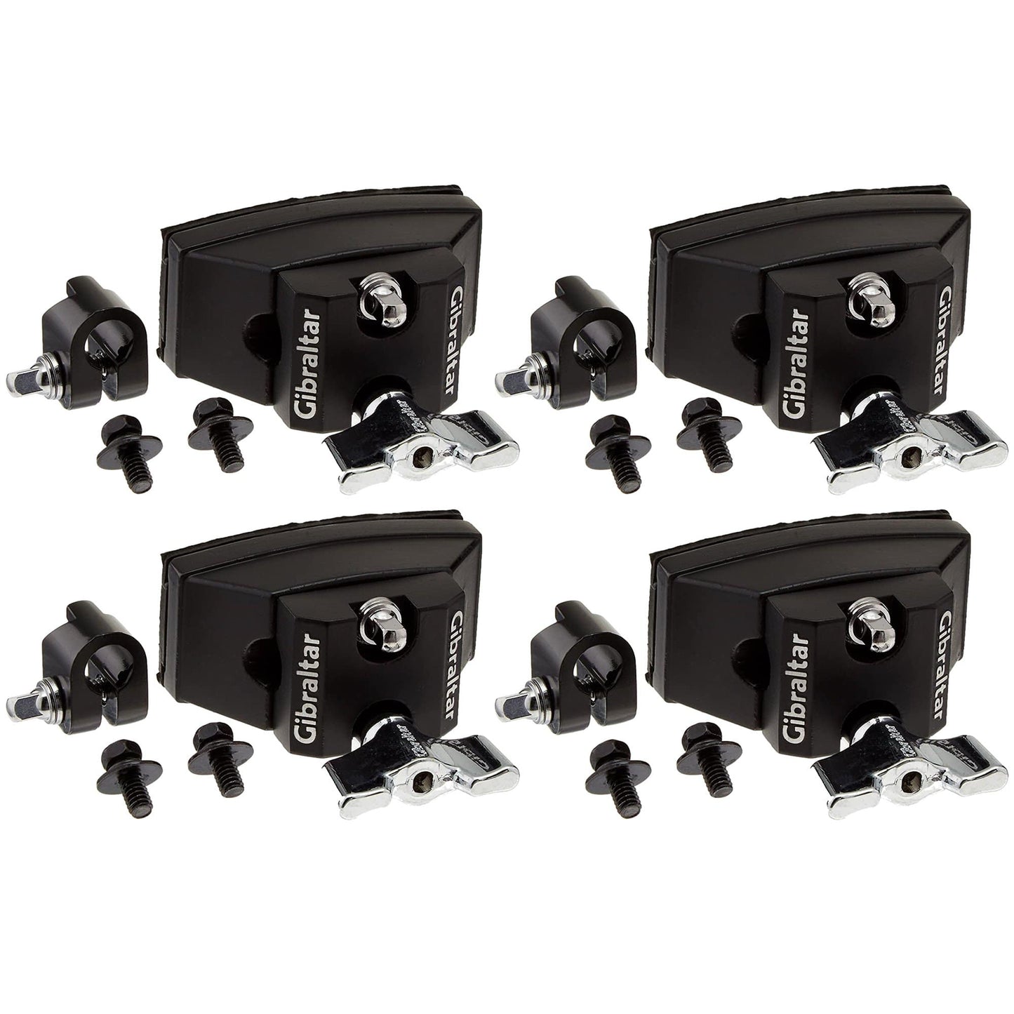 Gibraltar Super Tom Mount Bracket w/Wing Screw For 9.5mm-12.7mm (4 Pack Bundle) Drums and Percussion / Parts and Accessories / Mounts