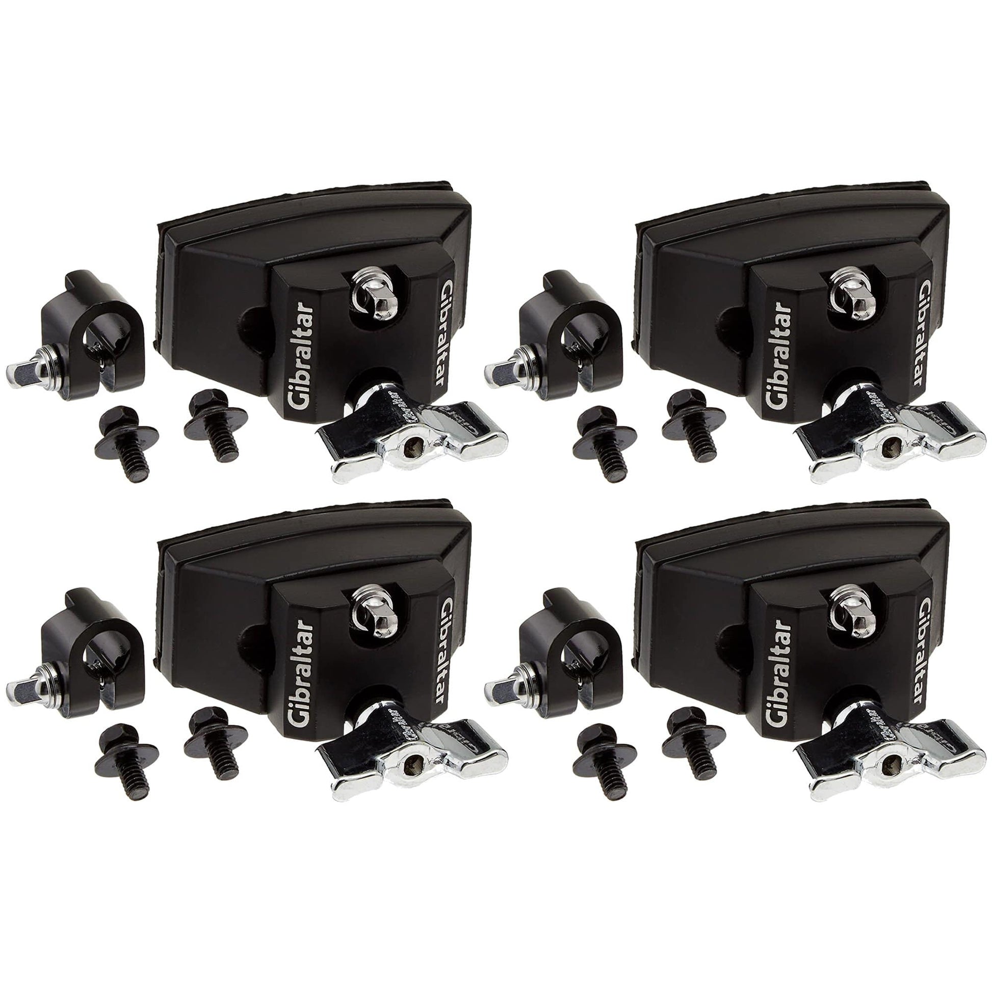 Gibraltar Super Tom Mount Bracket w/Wing Screw For 9.5mm-12.7mm (4 Pack Bundle) Drums and Percussion / Parts and Accessories / Mounts