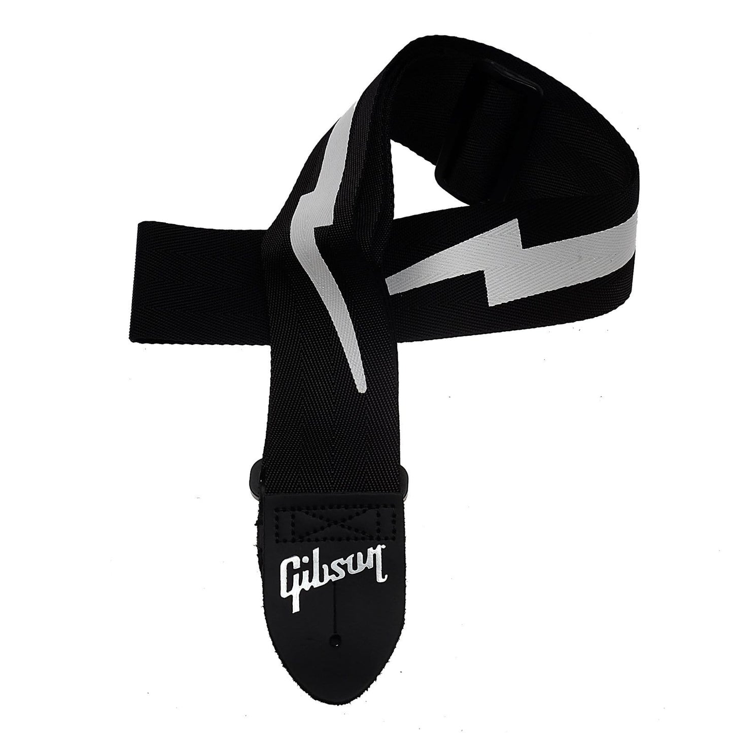 Gibson Lightning Bolt Style 2" Safety Strap - Jet Black Accessories / Cables